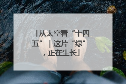从太空看“十四五”｜这片“绿”，正在生长