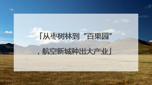 从枣树林到“百果园”，航空新城种出大产业