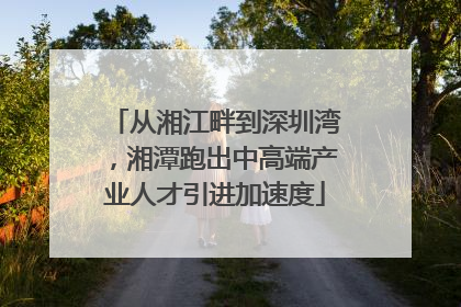 从湘江畔到深圳湾，湘潭跑出中高端产业人才引进加速度