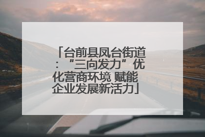 台前县凤台街道：“三向发力”优化营商环境 赋能企业发展新活力