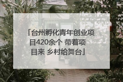 台州孵化青年创业项目420余个 带着项目来 乡村给舞台