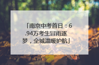 南京中考首日：6.94万考生冒雨逐梦，全城温暖护航
