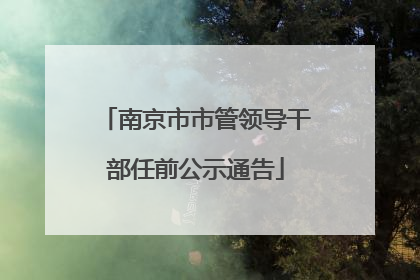 南京市市管领导干部任前公示通告