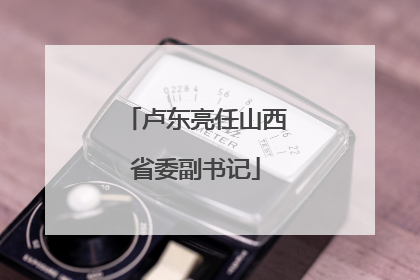 卢东亮任山西省委副书记