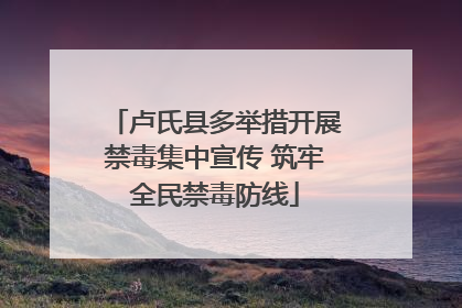 卢氏县多举措开展禁毒集中宣传 筑牢全民禁毒防线