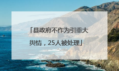 县政府不作为引重大舆情，25人被处理