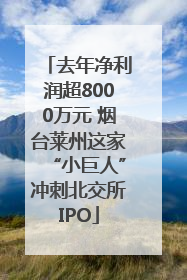 去年净利润超8000万元 烟台莱州这家“小巨人”冲刺北交所IPO