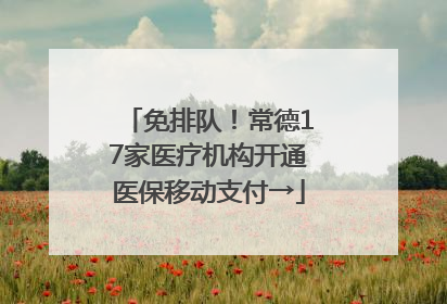 免排队！常德17家医疗机构开通医保移动支付→