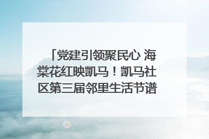 党建引领聚民心 海棠花红映凯马！凯马社区第三届邻里生活节谱写幸福新篇章