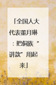 全国人大代表董月琳：把侗族“讲款”用起来