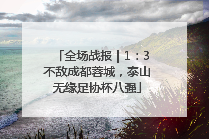 全场战报｜1：3不敌成都蓉城，泰山无缘足协杯八强
