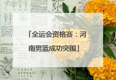 全运会资格赛：河南男篮成功突围