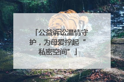 公益诉讼温情守护，为母爱撑起“私密空间”
