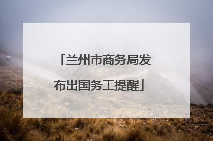 兰州市商务局发布出国务工提醒