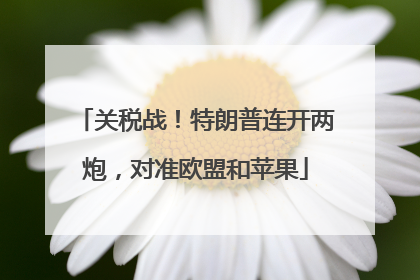 关税战！特朗普连开两炮，对准欧盟和苹果