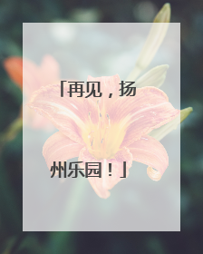 再见，扬州乐园！
