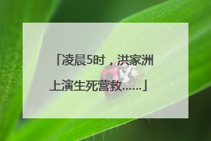 凌晨5时，洪家洲上演生死营救……