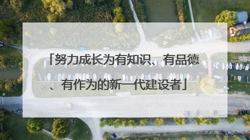 努力成长为有知识、有品德、有作为的新一代建设者
