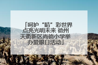 呵护“睛”彩世界点亮光明未来 德州天衢新区尚德小学举办爱眼日活动
