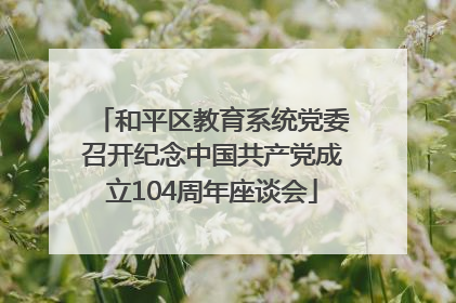 和平区教育系统党委召开纪念中国共产党成立104周年座谈会