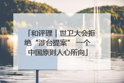 和评理｜世卫大会拒绝“涉台提案” 一个中国原则人心所向
