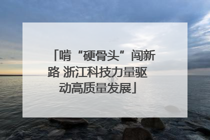 啃“硬骨头”闯新路 浙江科技力量驱动高质量发展