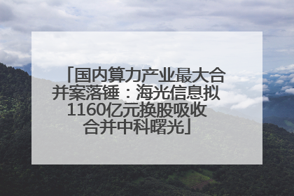 国内算力产业最大合并案落锤：海光信息拟1160亿元换股吸收合并中科曙光