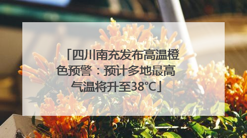 四川南充发布高温橙色预警：预计多地最高气温将升至38℃