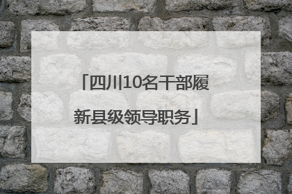 四川10名干部履新县级领导职务