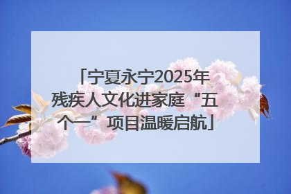 宁夏永宁2025年残疾人文化进家庭“五个一”项目温暖启航
