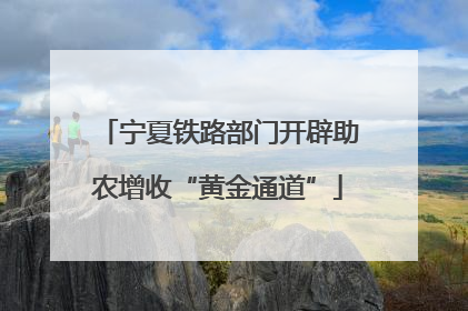 宁夏铁路部门开辟助农增收“黄金通道”