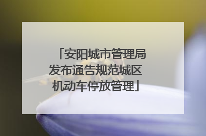 安阳城市管理局发布通告规范城区机动车停放管理