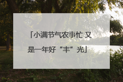 小满节气农事忙 又是一年好“丰”光
