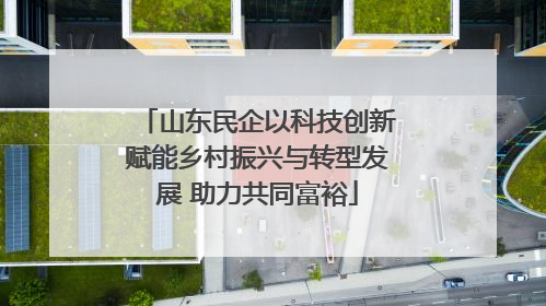 山东民企以科技创新赋能乡村振兴与转型发展 助力共同富裕