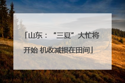 山东：“三夏”大忙将开始 机收减损在田间