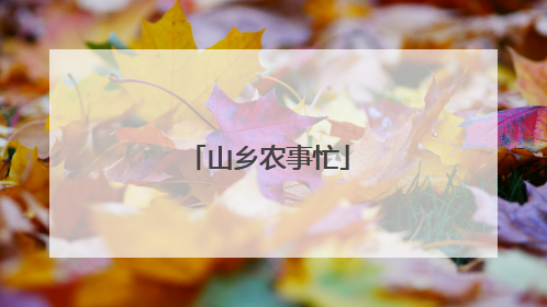 山乡农事忙