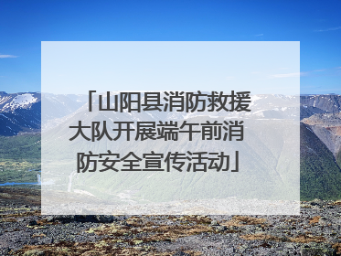 山阳县消防救援大队开展端午前消防安全宣传活动