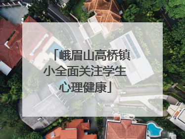 峨眉山高桥镇小全面关注学生心理健康