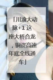 川渝大动脉+1 这座大桥合龙，铜资高速年底全线通车