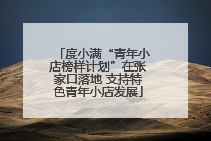 度小满“青年小店榜样计划”在张家口落地 支持特色青年小店发展