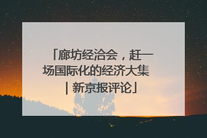 廊坊经洽会，赶一场国际化的经济大集｜新京报评论
