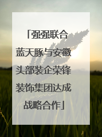 强强联合 蓝天豚与安徽头部装企荣锋装饰集团达成战略合作