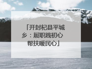 开封杞县平城乡：履职践初心 帮扶暖民心