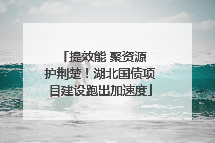 提效能 聚资源 护荆楚！湖北国债项目建设跑出加速度