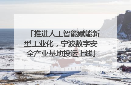 推进人工智能赋能新型工业化，宁波数字安全产业基地投运上线