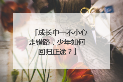 成长中一不小心走错路，少年如何回归正途？