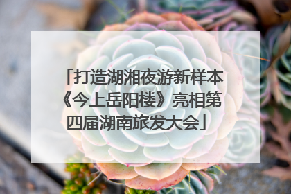 打造湖湘夜游新样本《今上岳阳楼》亮相第四届湖南旅发大会