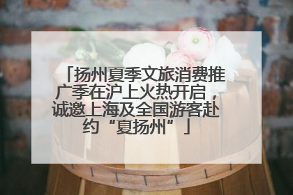 扬州夏季文旅消费推广季在沪上火热开启，诚邀上海及全国游客赴约“夏扬州”