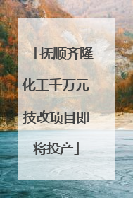 抚顺齐隆化工千万元技改项目即将投产