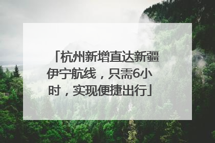 杭州新增直达新疆伊宁航线，只需6小时，实现便捷出行
